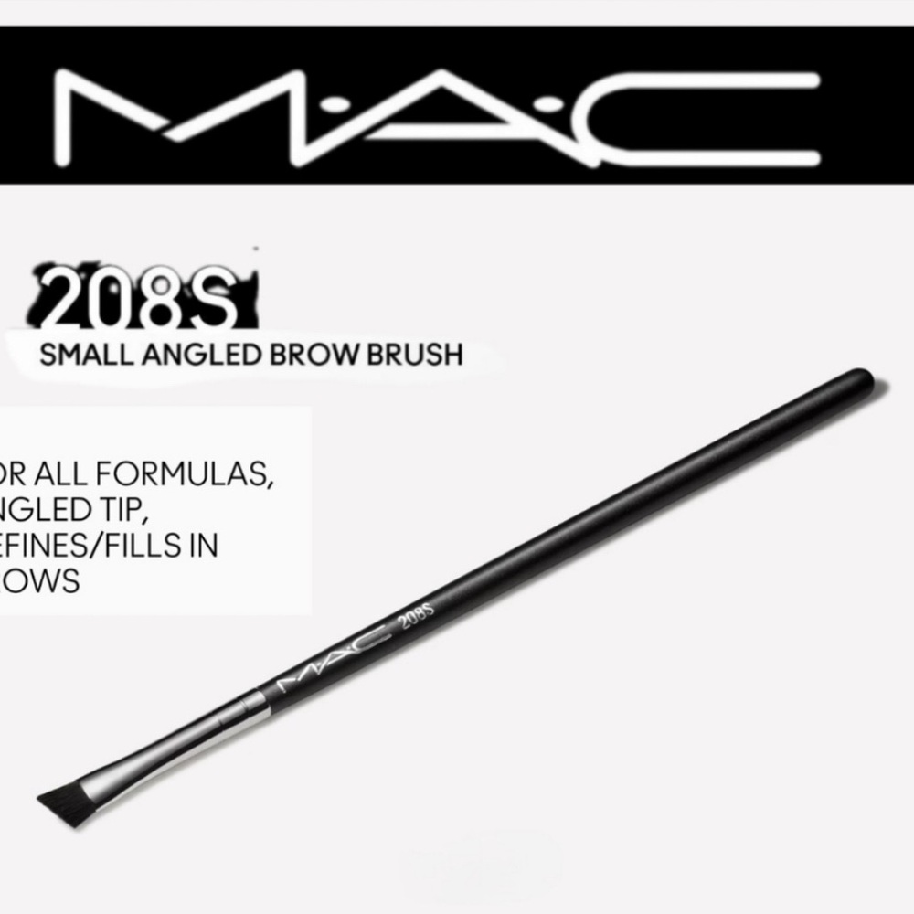 NWT Mac Cosmetics 208 Synthetic Angled Brow Brush Brand New Authentic NWT SEALED